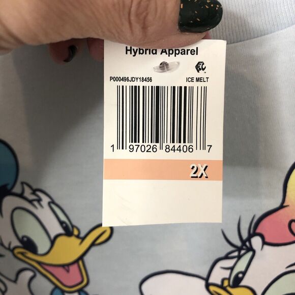 Disney NWT Women's Mickey and Friends Light Blue Short Sleeve T-Shirt Size 2X - Picture 4 of 6
